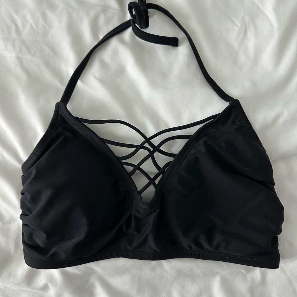 Xhilaration Black Halter Swim Bra